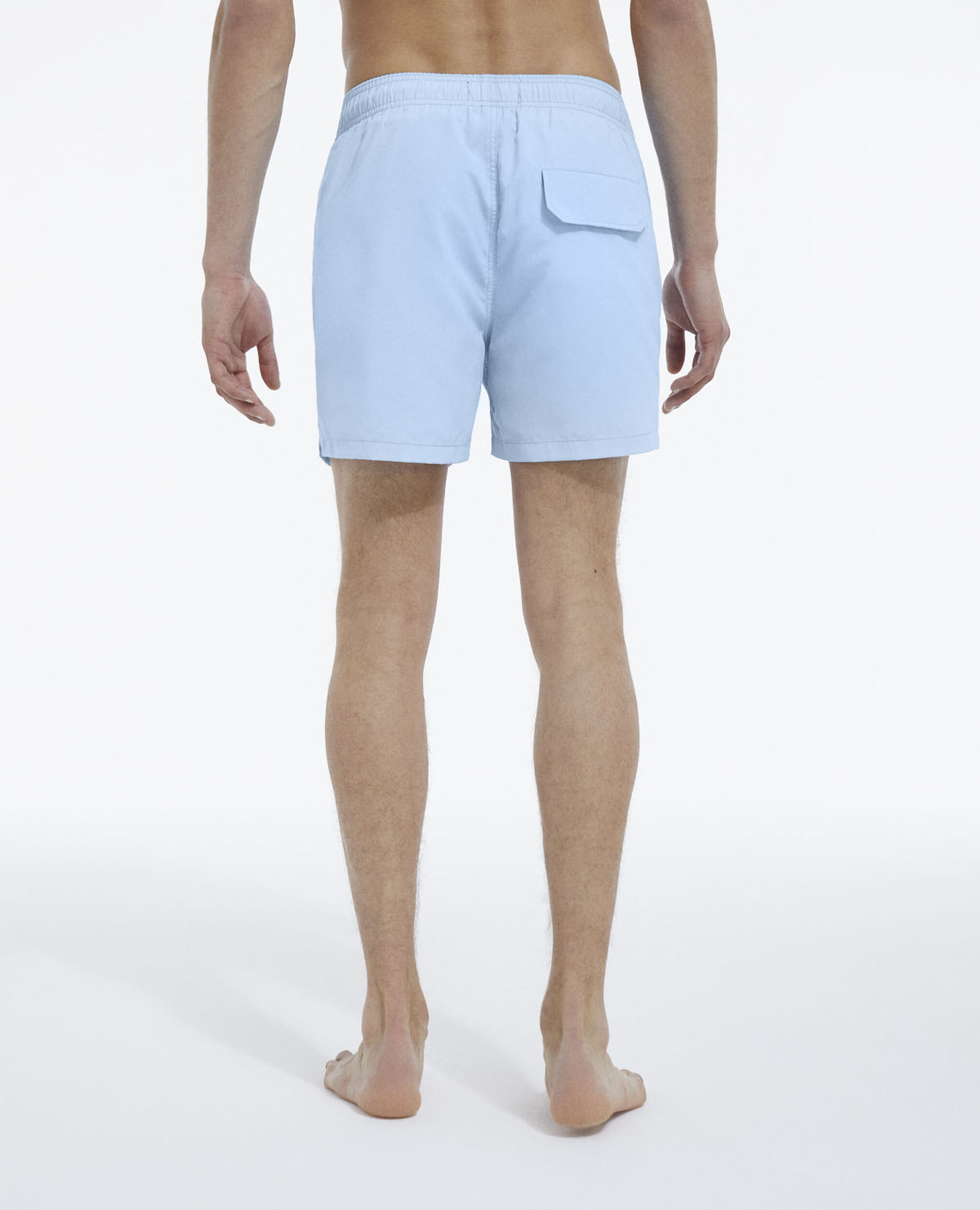 Blue technical swim shorts with small logo, LIGHT BLUE, hi-res image number null