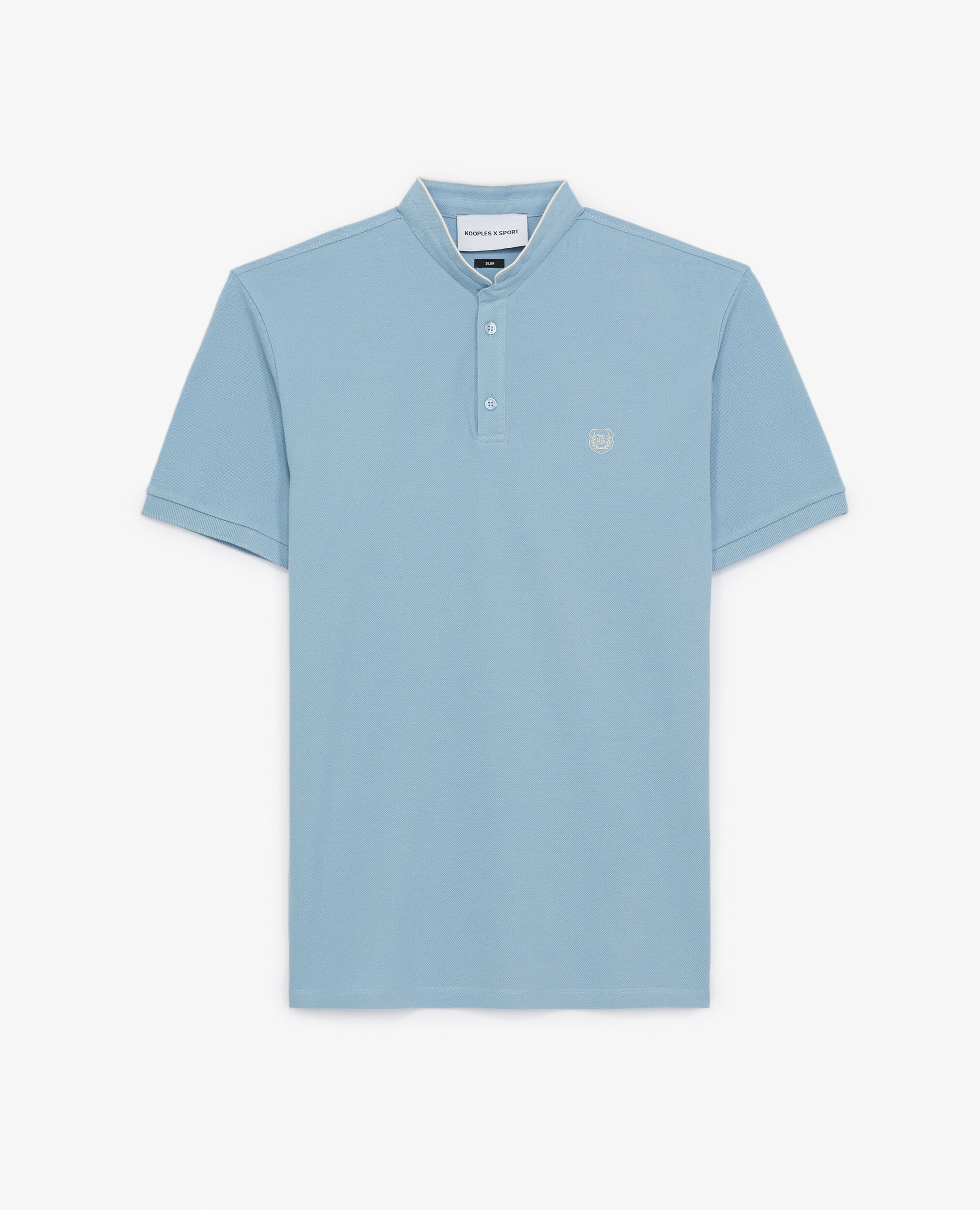 Short-sleeved polo shirt, CLOUDY BLUE / LT BEIGE, hi-res image number null