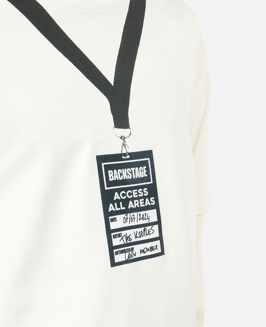 The Kooples HERREN ECRU weißes t-shirt mit backstage-siebdruck