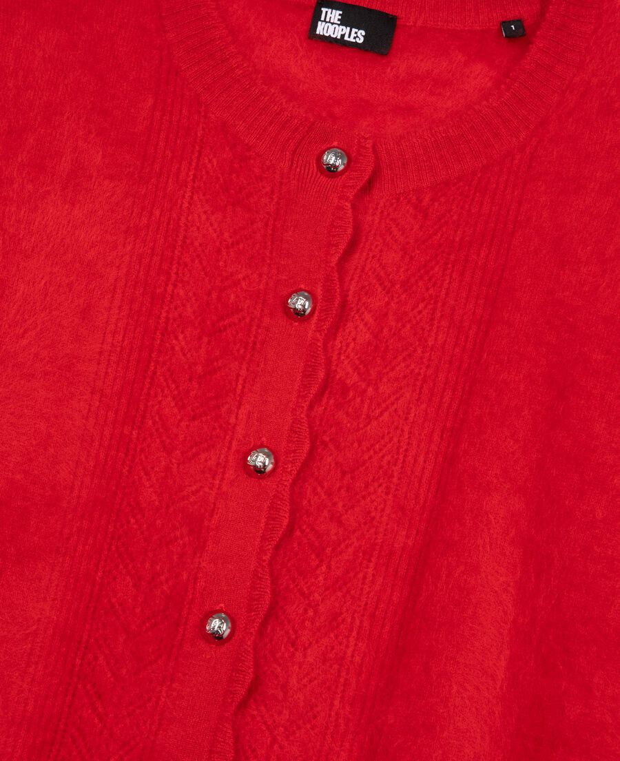 The Kooples F TANGO RED red cashmere cardigan