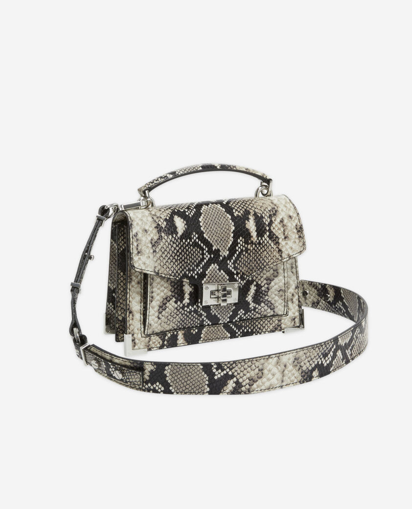 The Kooples FEMME BLACK WHITE sac emily small en cuir noir et blanc