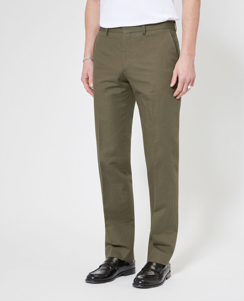 The Kooples HERREN KAKI gerade geschnittene anzughose in khaki