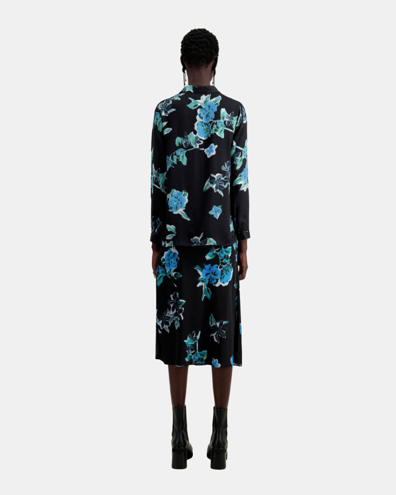 The Kooples FEMME BLACK BLUE chemise imprimée