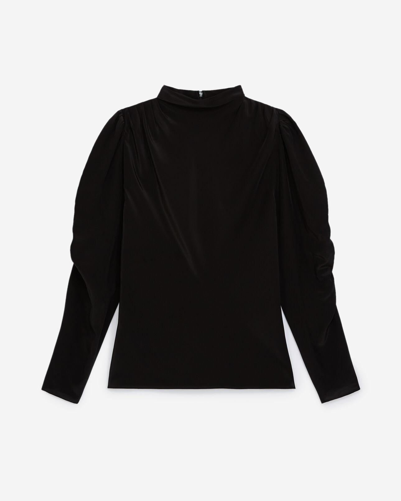 The Kooples WOMEN BLACK flowing black top with gathering
