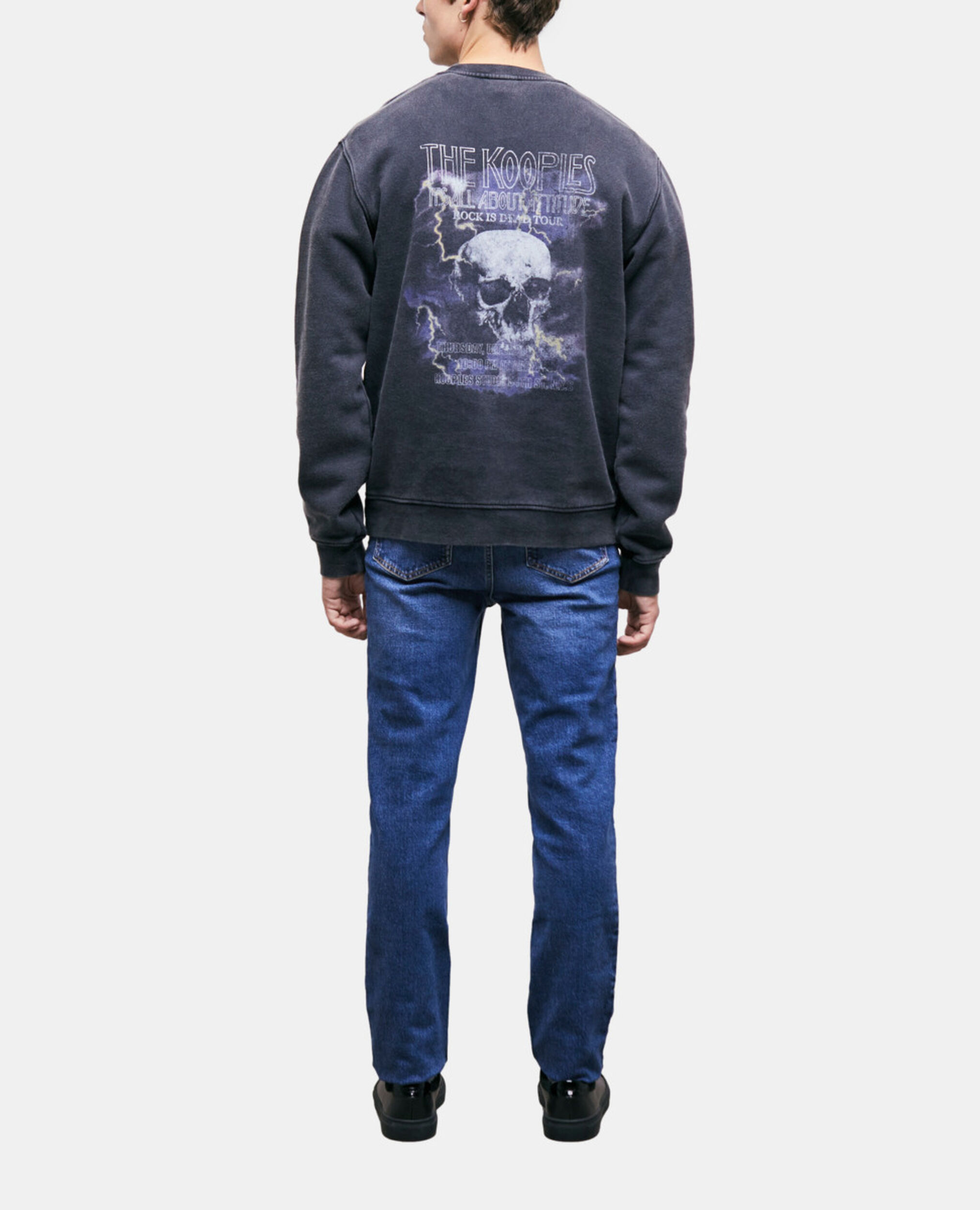 Sudadera estampada negra, BLACK WASHED, hi-res image number null