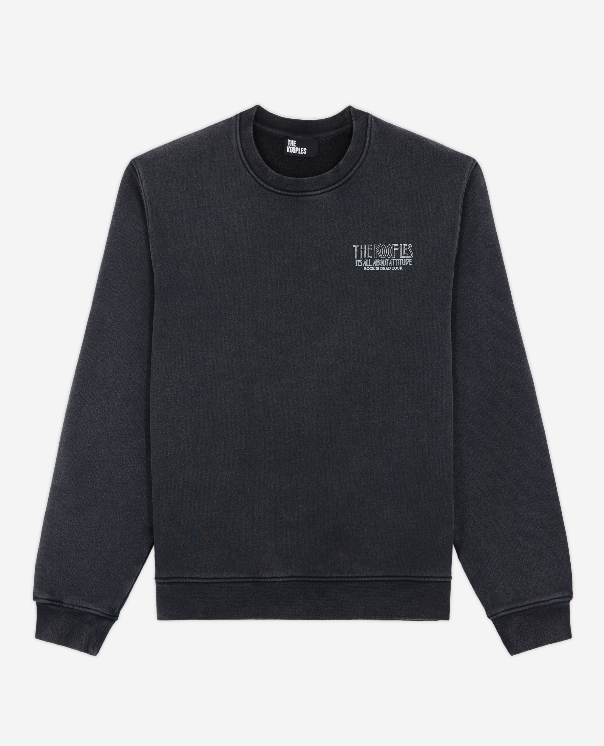 Black printed sweatshirt, BLACK WASHED, hi-res image number null