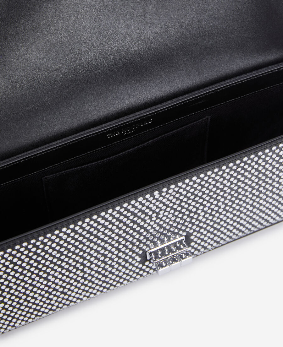 The Kooples WOMEN BLACK black nylon rhinestone clutch bag