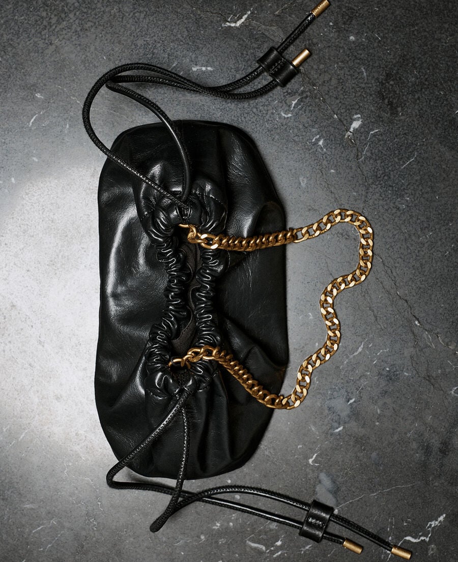 The Kooples F BLACK taylor bag in black recycled leather