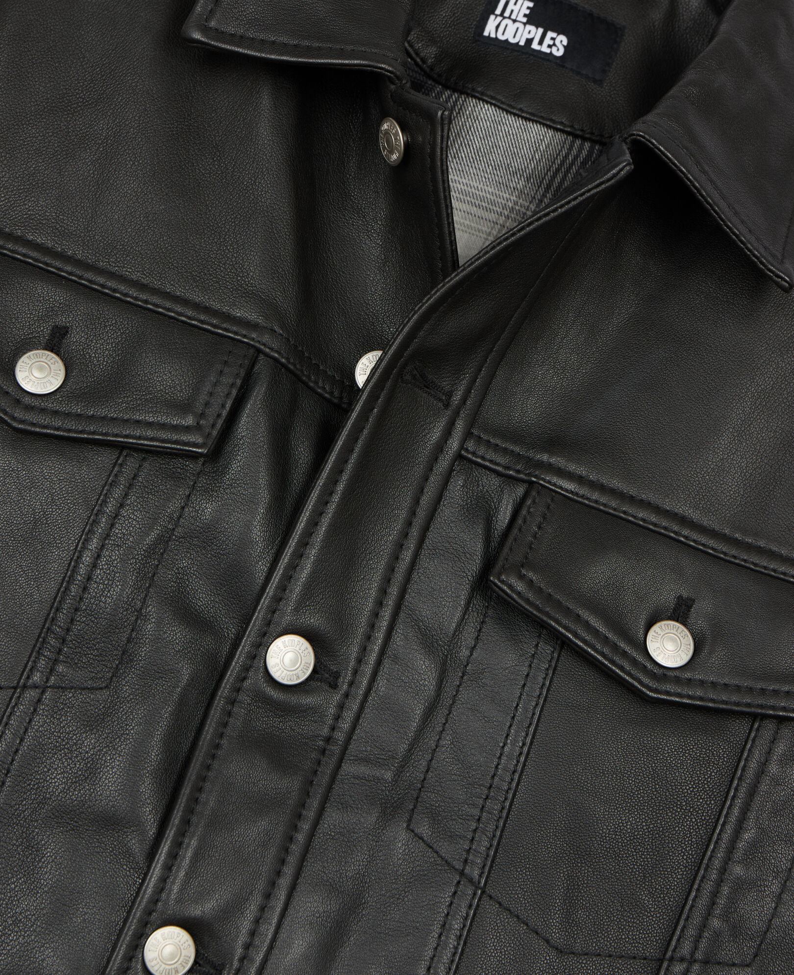 The Kooples HOMME BLACK blouson en cuir noir