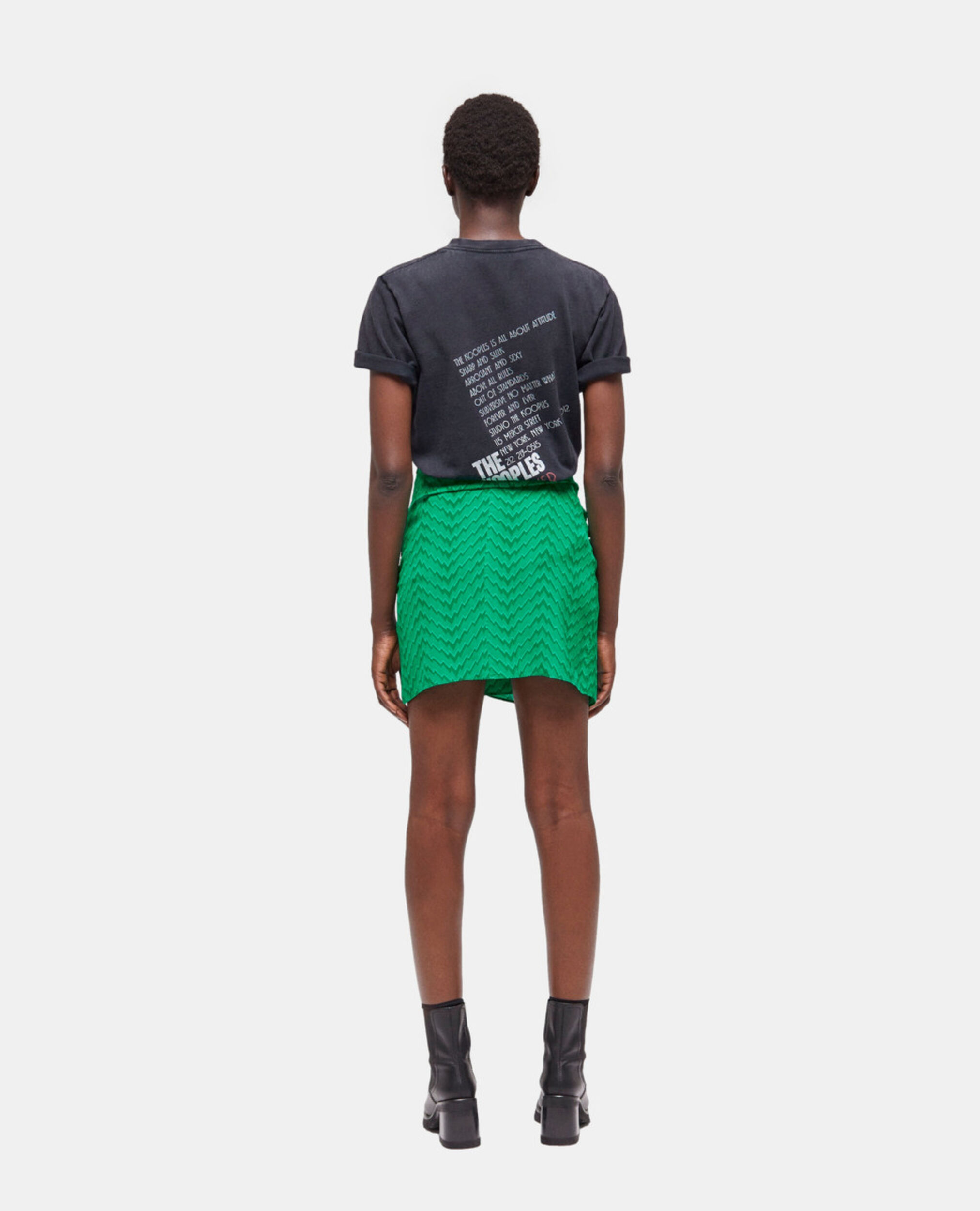 Short draped green skirt, GREEN, hi-res image number null