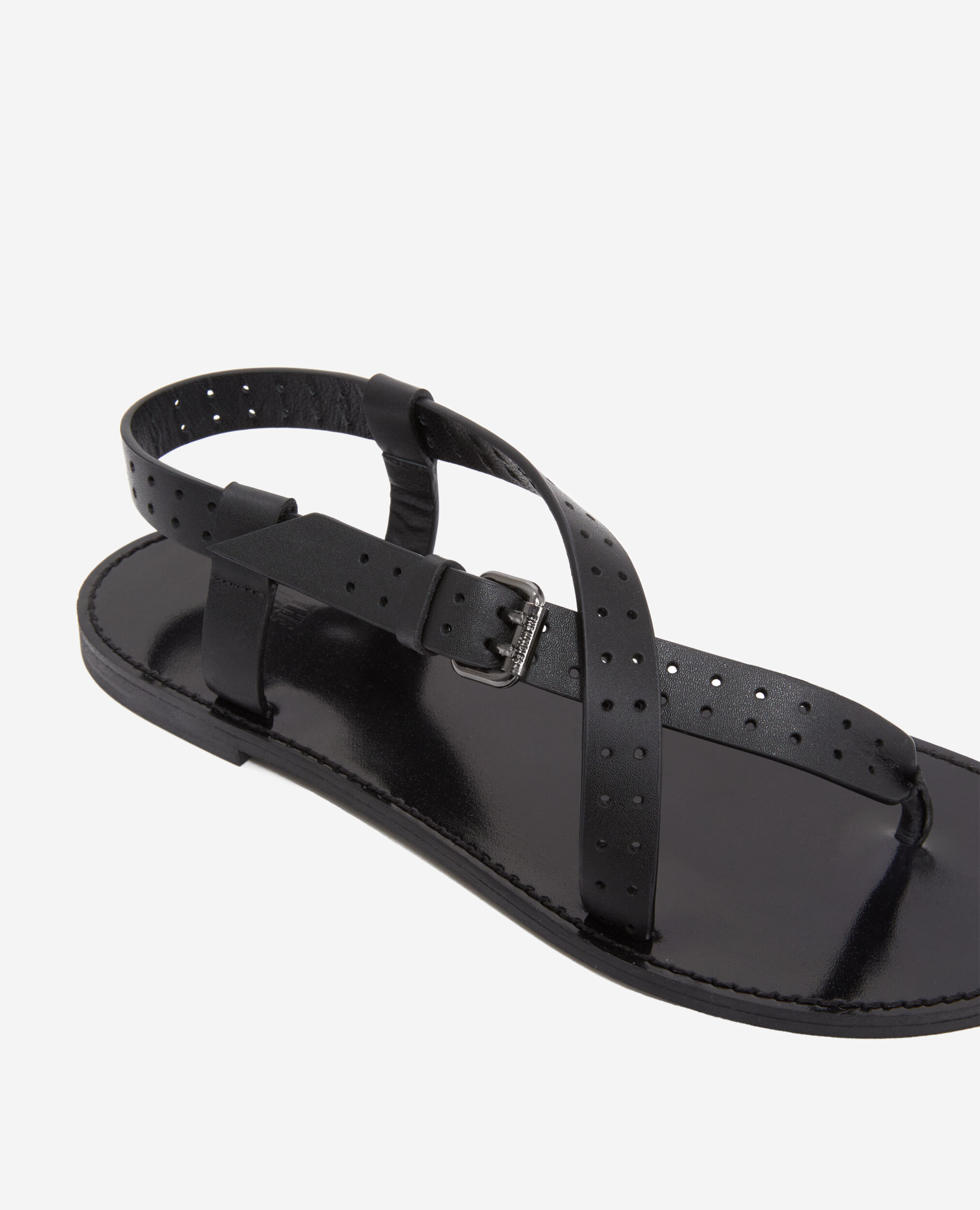Flache, schwarze Sandalen, BLACK, hi-res image number null