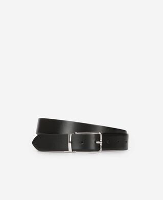 The Kooples HOMME BLACK - BURGUNDY ceinture réversible en cuir bicolore