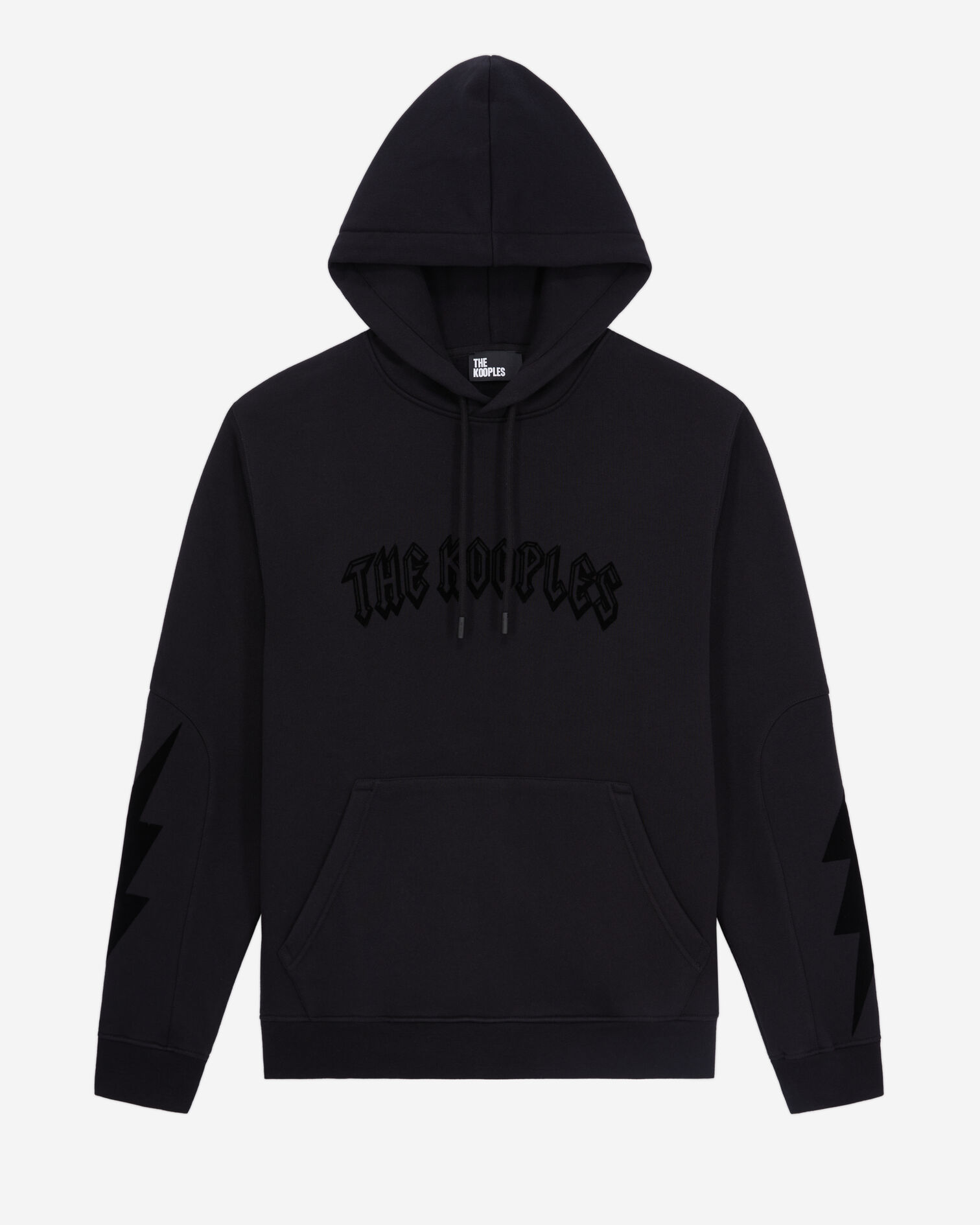 Men's Black hoodie with flocking, BLACK, hi-res image number null