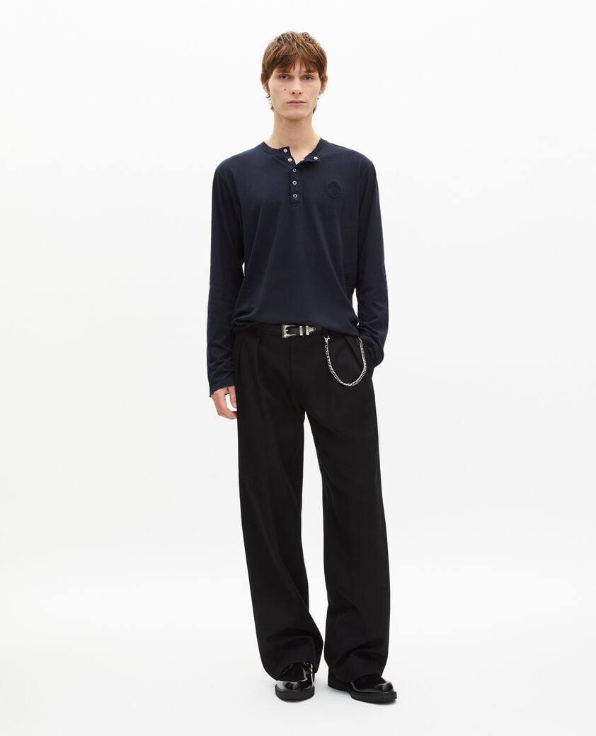 The Kooples HOMME DARK NAVY t-shirt manches longues marine