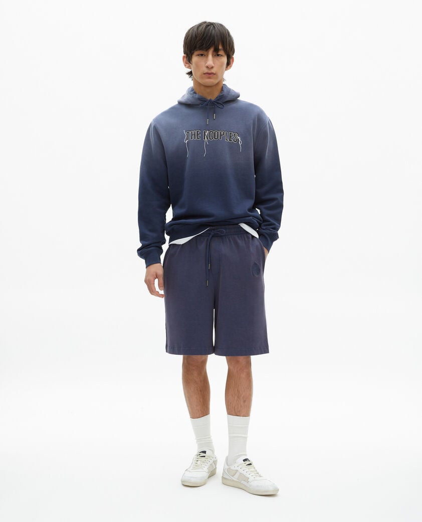 The Kooples HOMME DARK NAVY sweatshirt avec logo marine délavé
