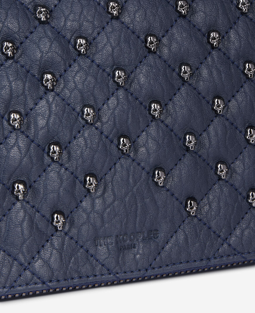 The Kooples FEMME NAVY pochette héritage medium en cuir bleu marine