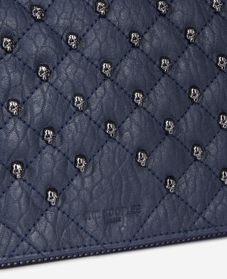 The Kooples FEMME NAVY pochette héritage medium en cuir bleu marine