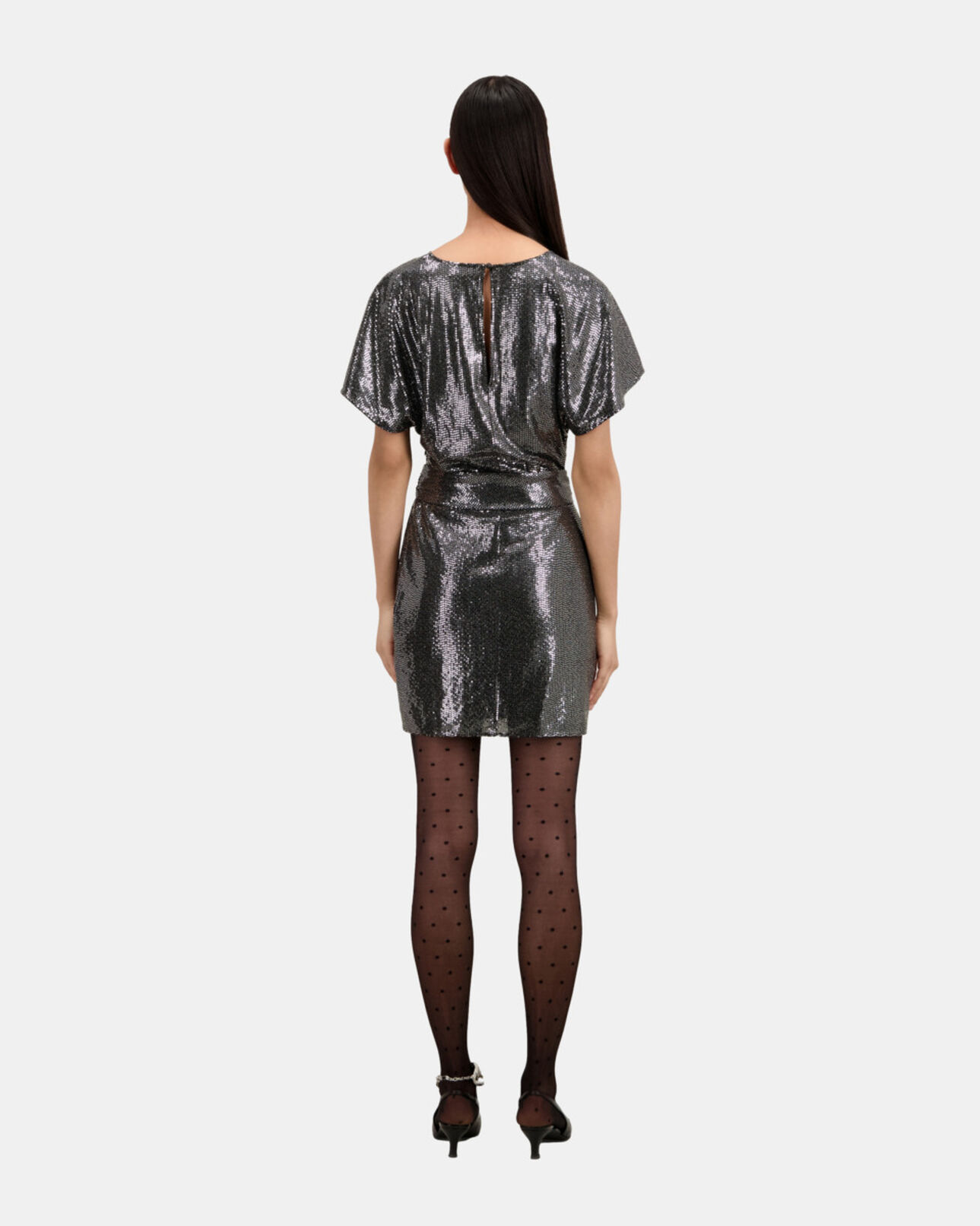 The Kooples DAMEN SILVER kurzes kleid mit metalliceffekt