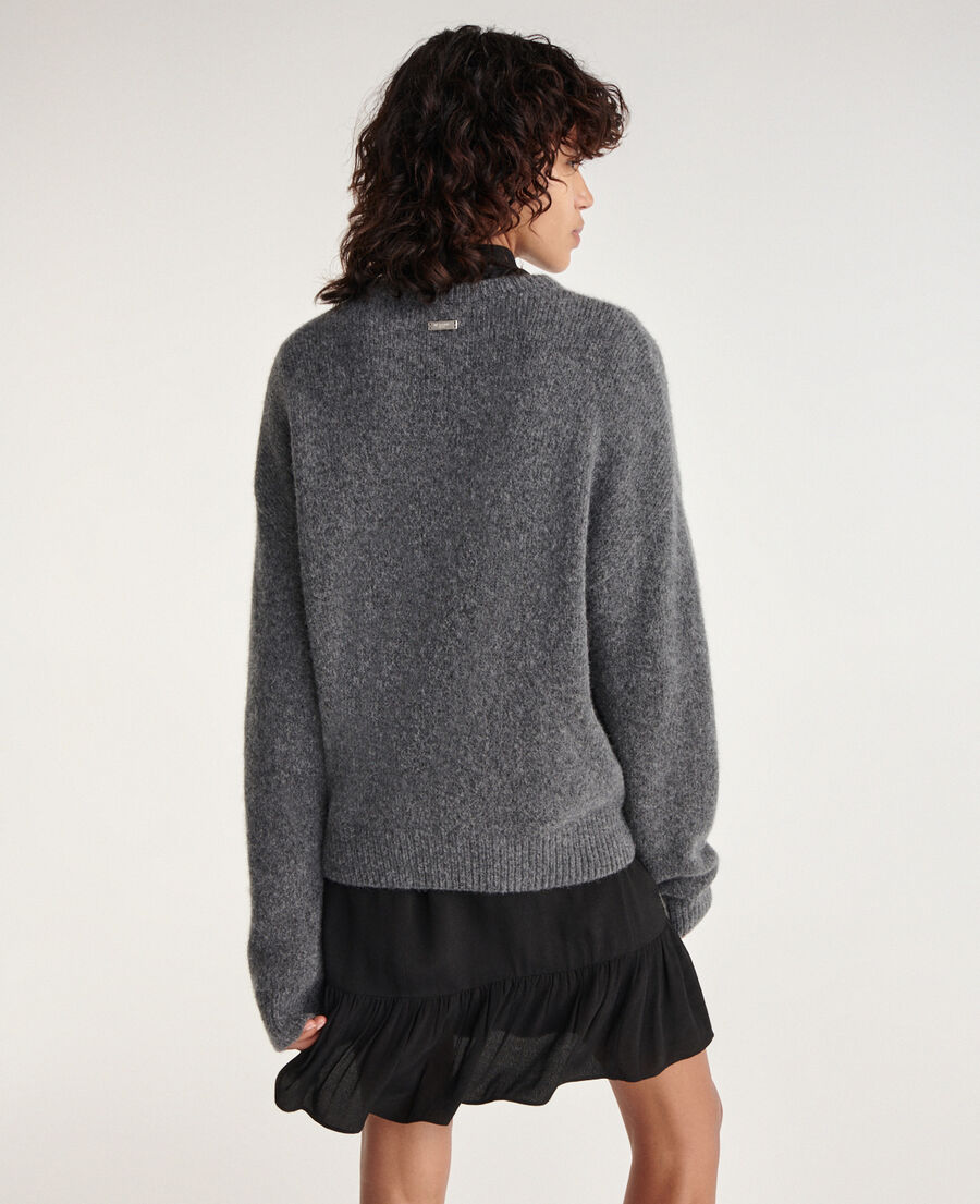 loose-fit alpaca wool dark gray sweater