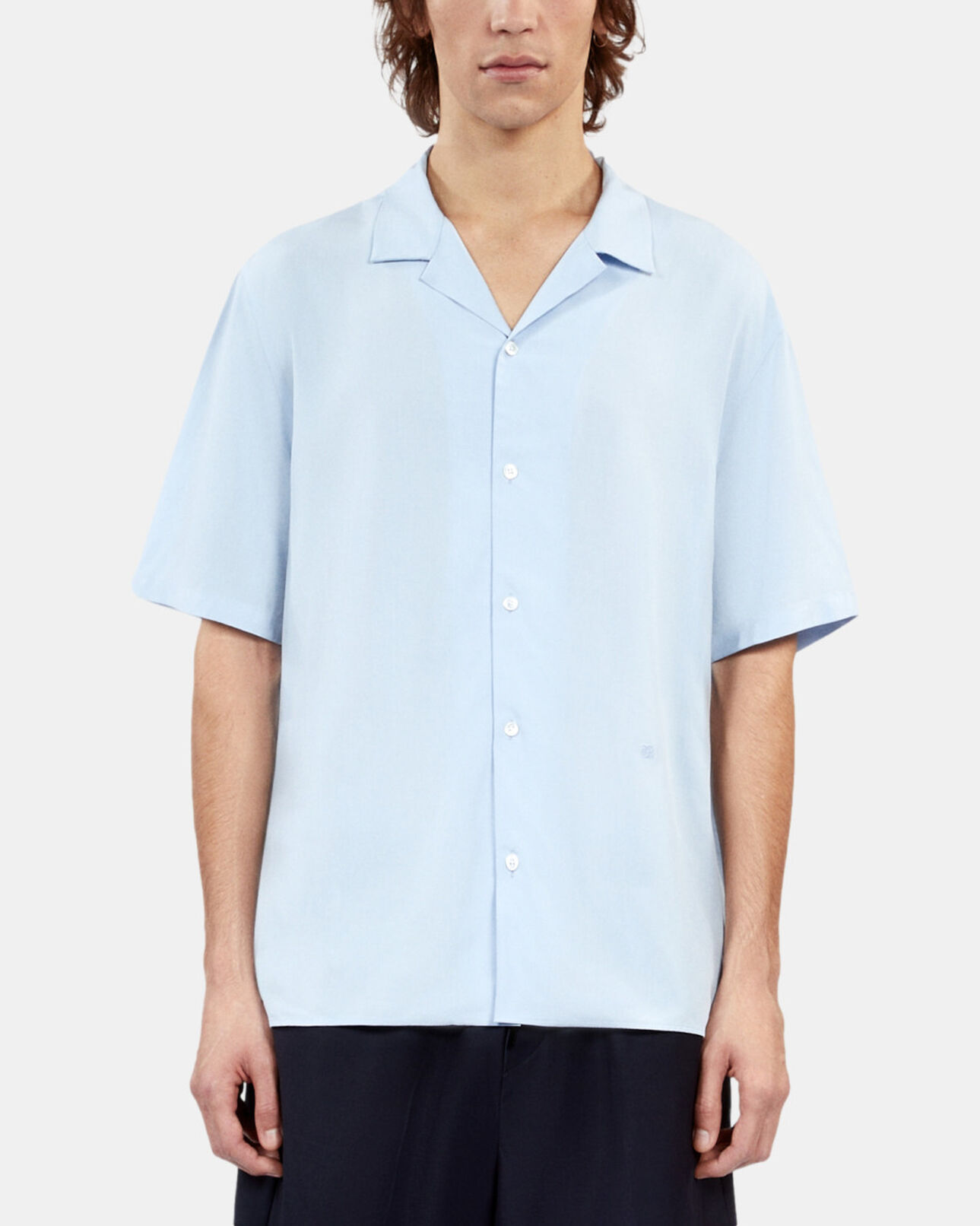 The Kooples HOMBRE LAVENDER camisa azul cielo manga corta