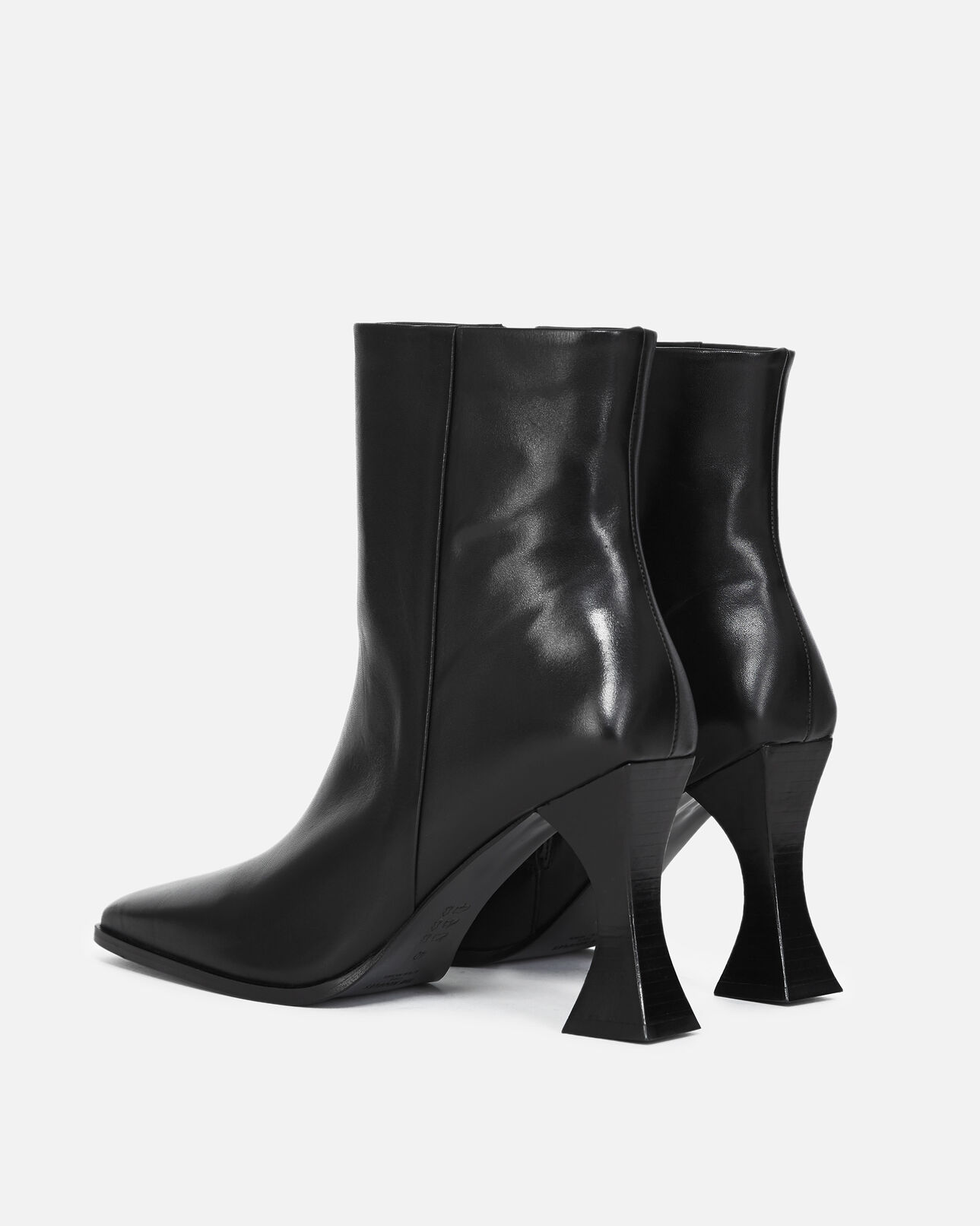 The Kooples FEMME BLACK bottines noires à talons cuir lisse