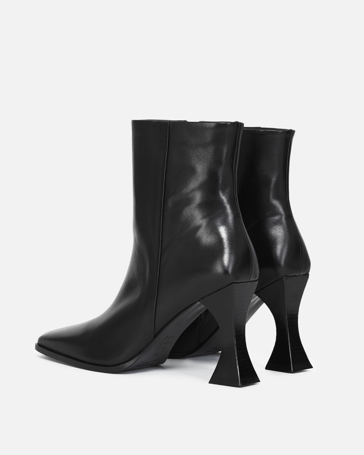 Bottines noires à talons cuir lisse, BLACK, hi-res image number null
