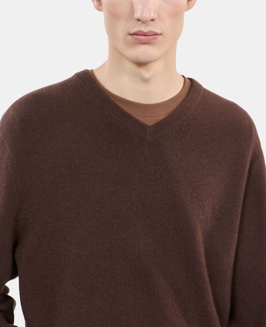 The Kooples HOMME BROWN pull en cachemire marron
