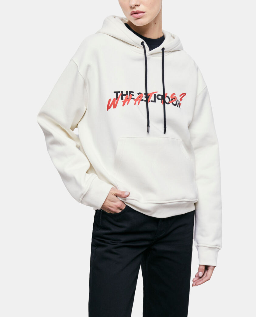 The Kooples WOMEN ECRU ecru sweatshirt with what is screen print