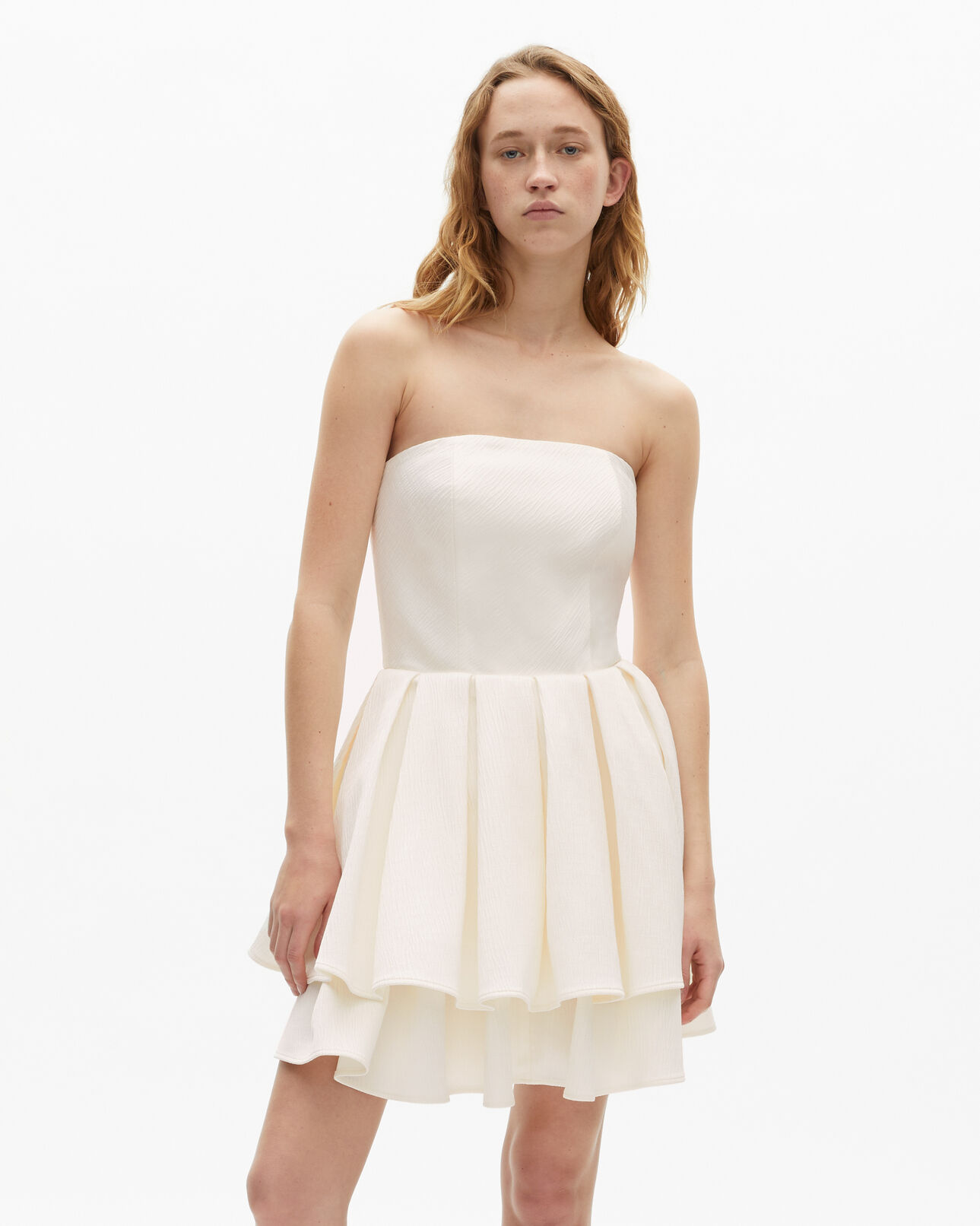 The Kooples MUJER ECRU vestido corpiño corto negro