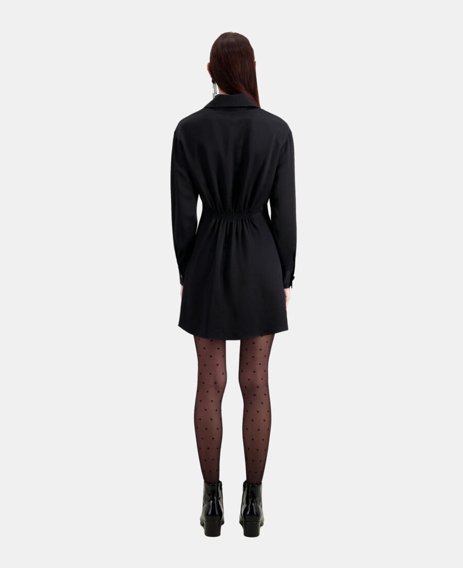 robe courte noire avec drapé