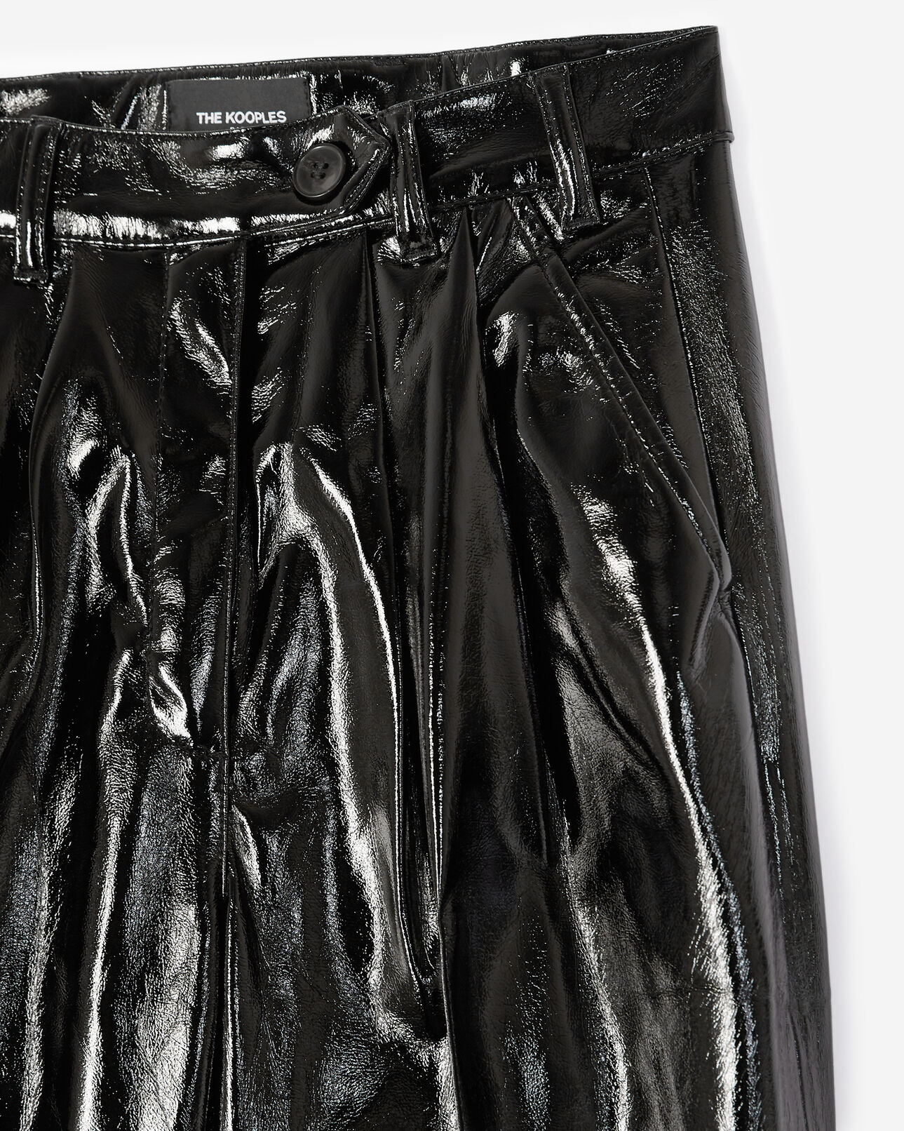 The Kooples FEMME BLACK pantalon droit noir effet vinyle
