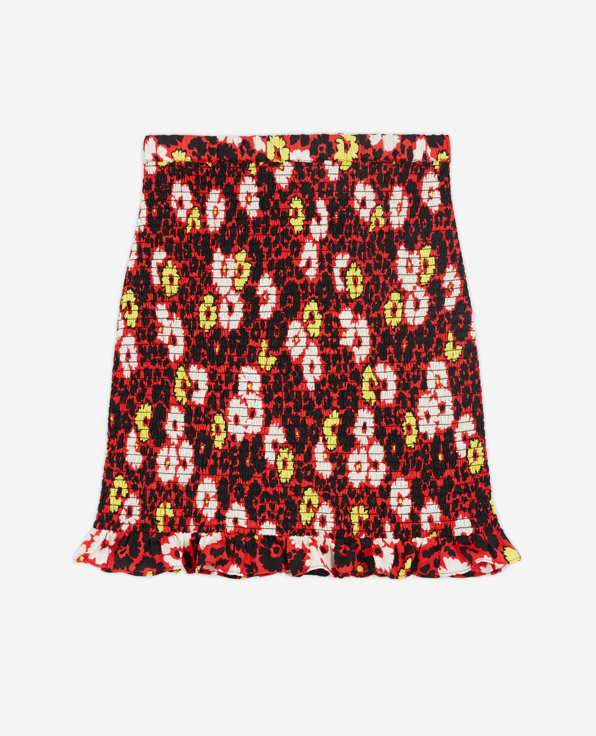 Floral print short skirt, RED / YELLOW, hi-res image number null