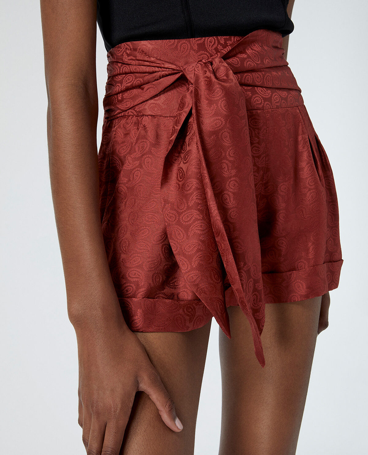 High waist on sale satin shorts