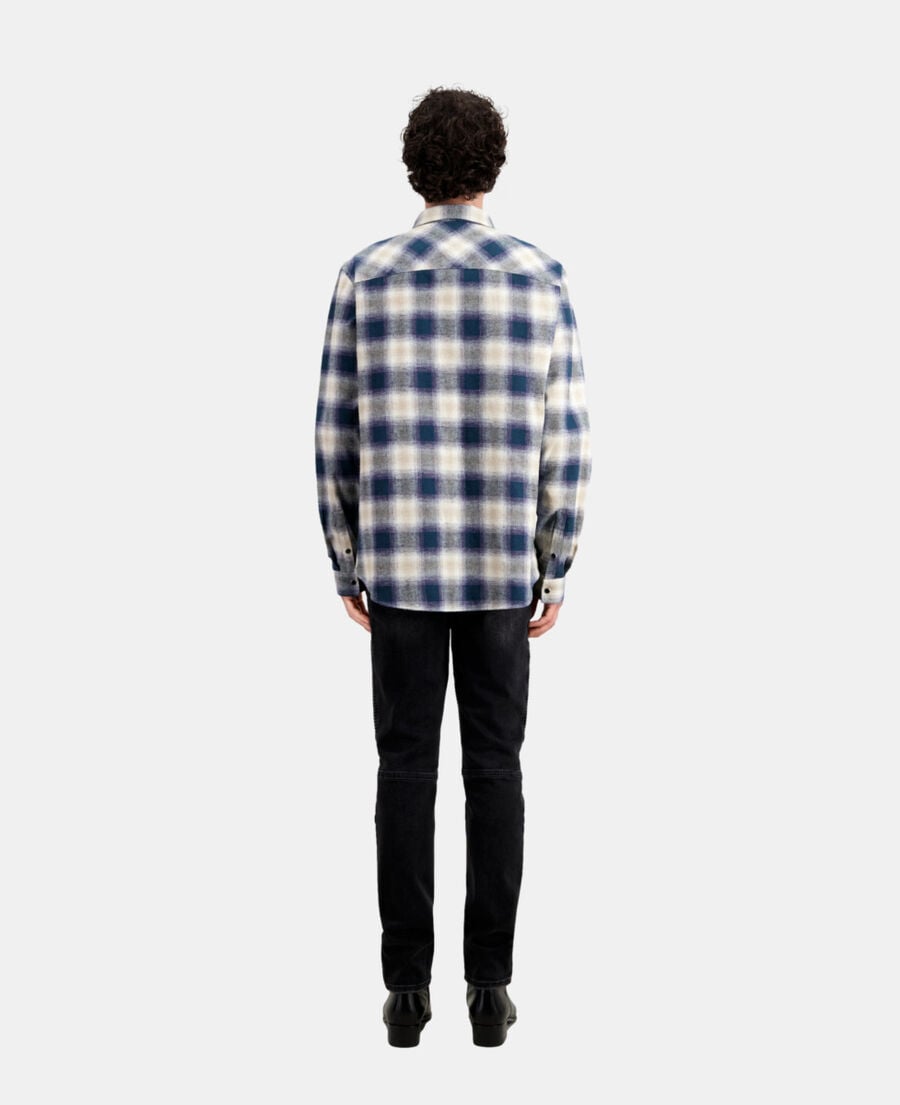 The Kooples HOMME GREEN / NAVY / WHITE surchemise à carreaux bleus et verts