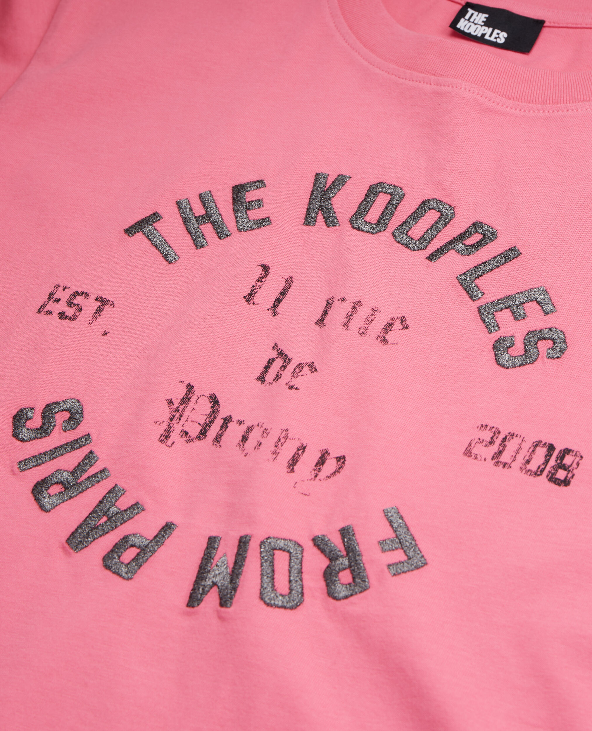 Rosa T-Shirt Damen mit Siebdruck, OLD PINK, hi-res image number null