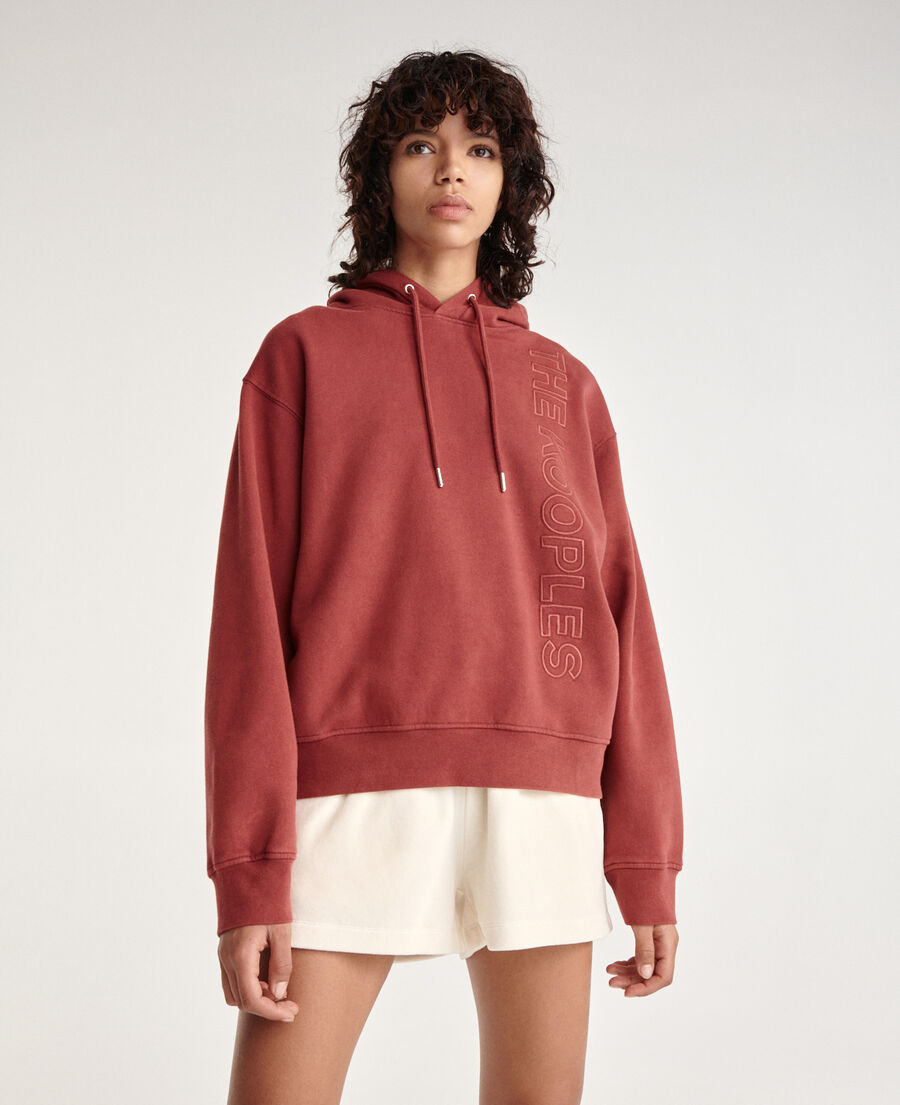 burgundy sweatshirt fleece with silver logo