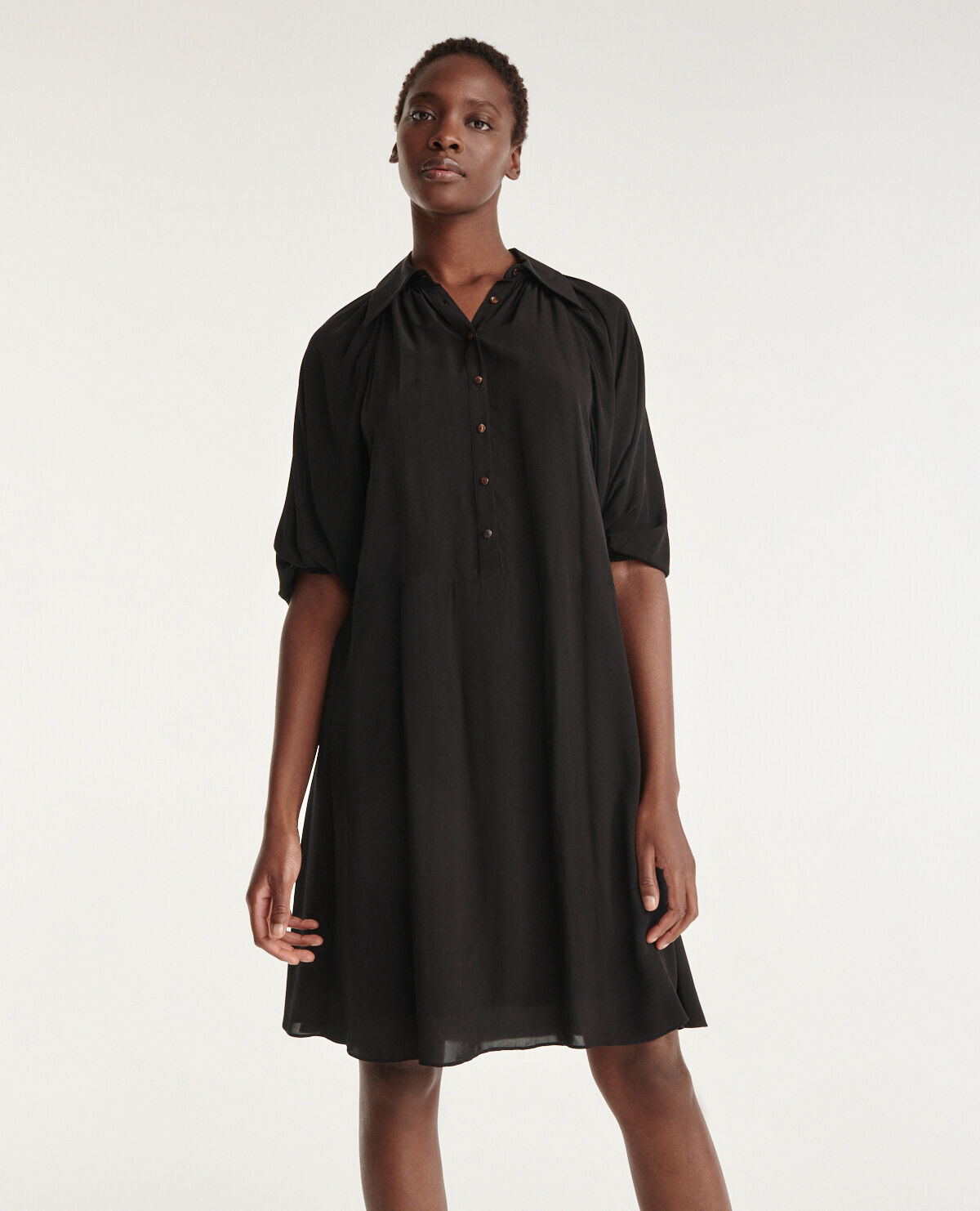Robe longue col best sale chemise