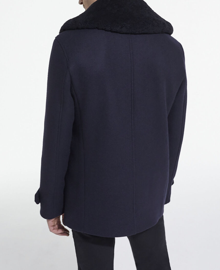 manteau en laine bleu marine
