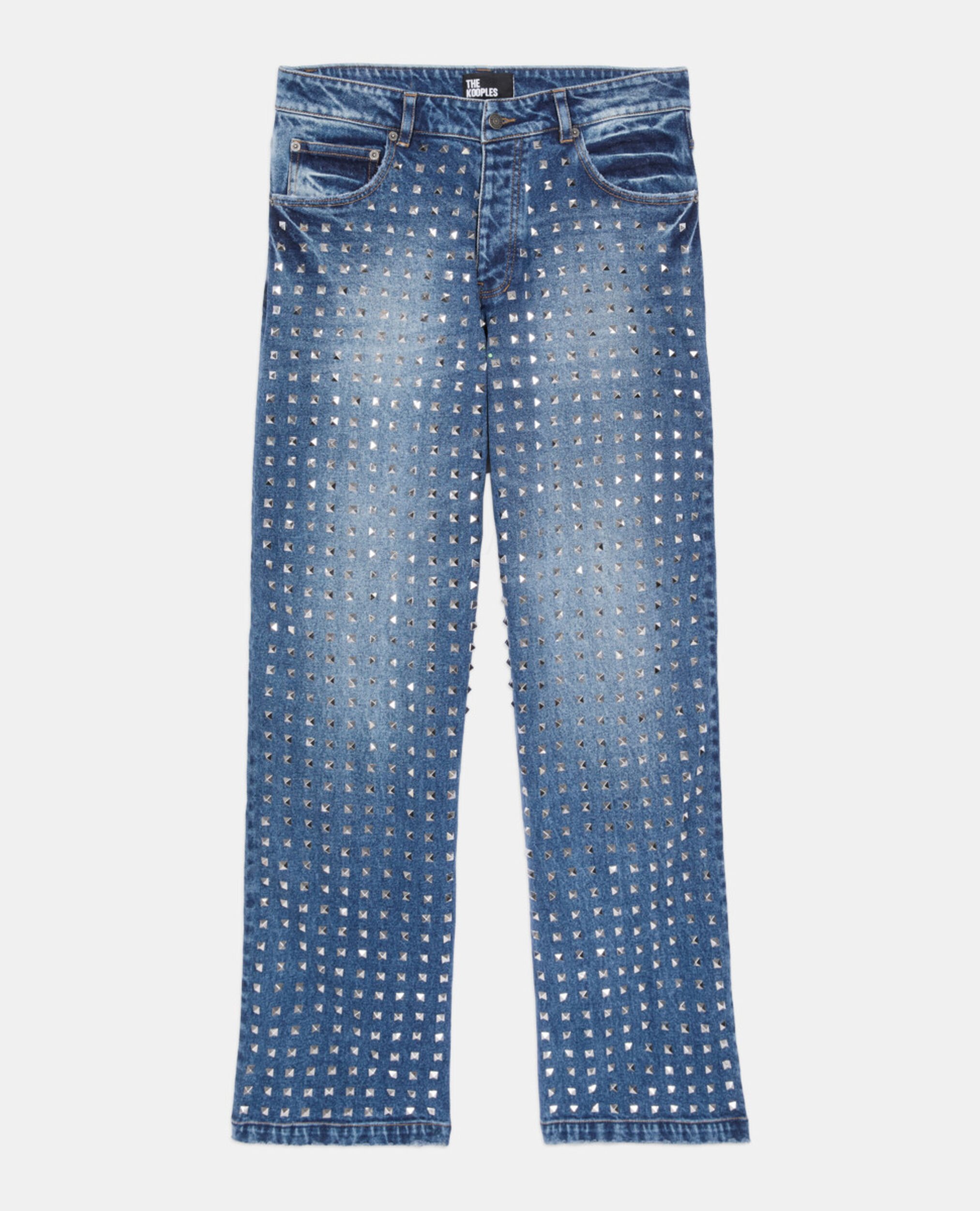 Jean clouté large bleu, BLUE BLEACHED / NAVY, hi-res image number null