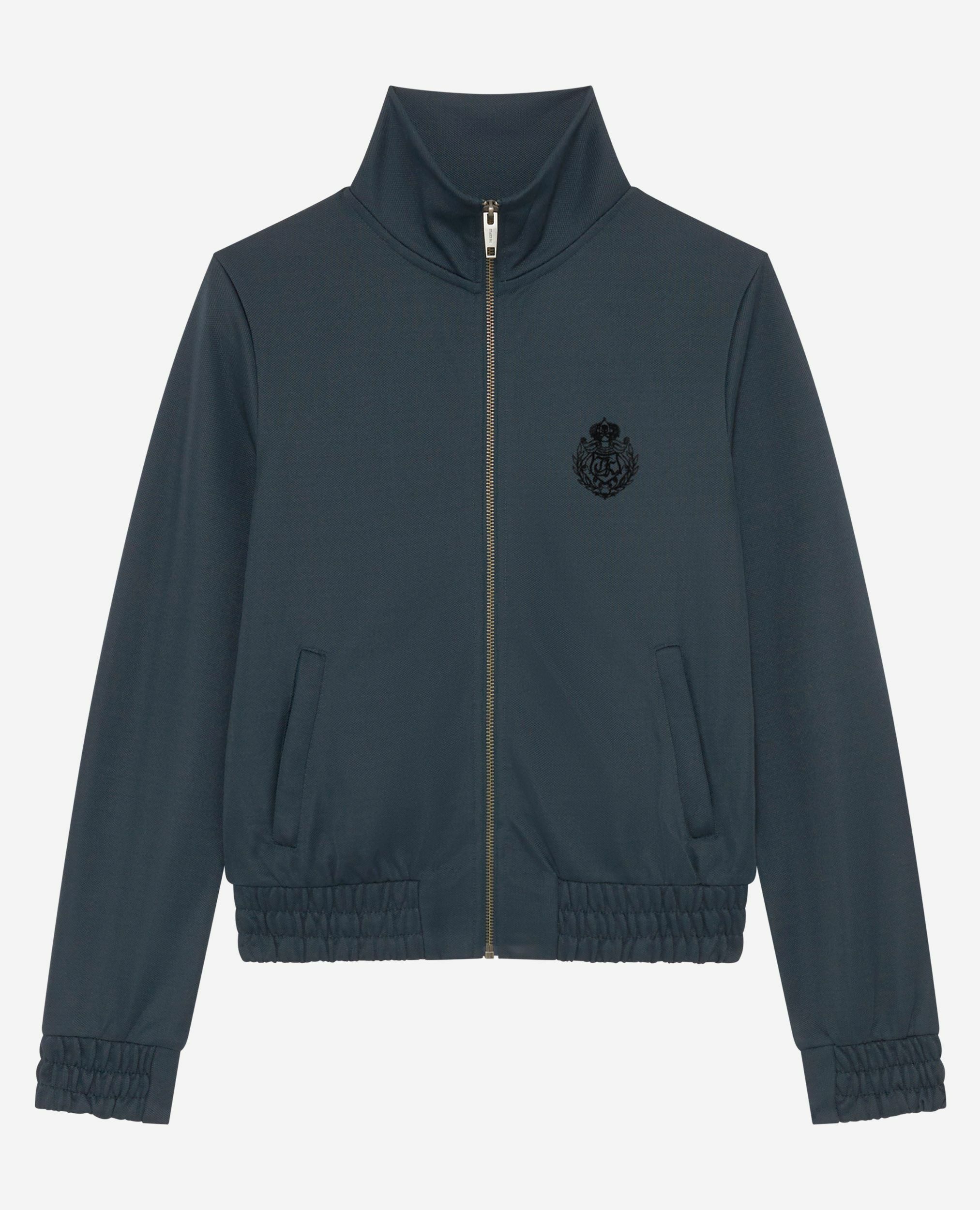 Sweatshirt à zip vert foncé, FOREST, hi-res image number null