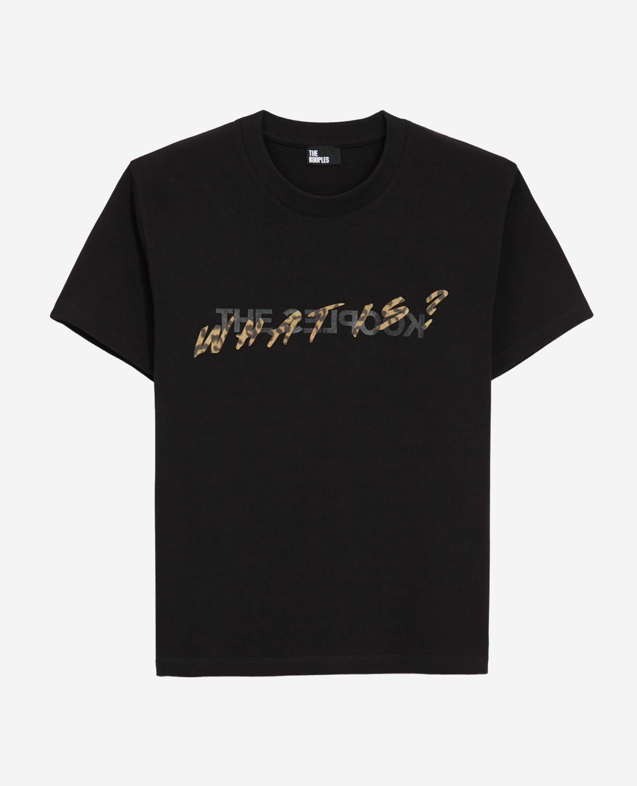 What is black and leopard t-shirt, BLACK, hi-res image number null