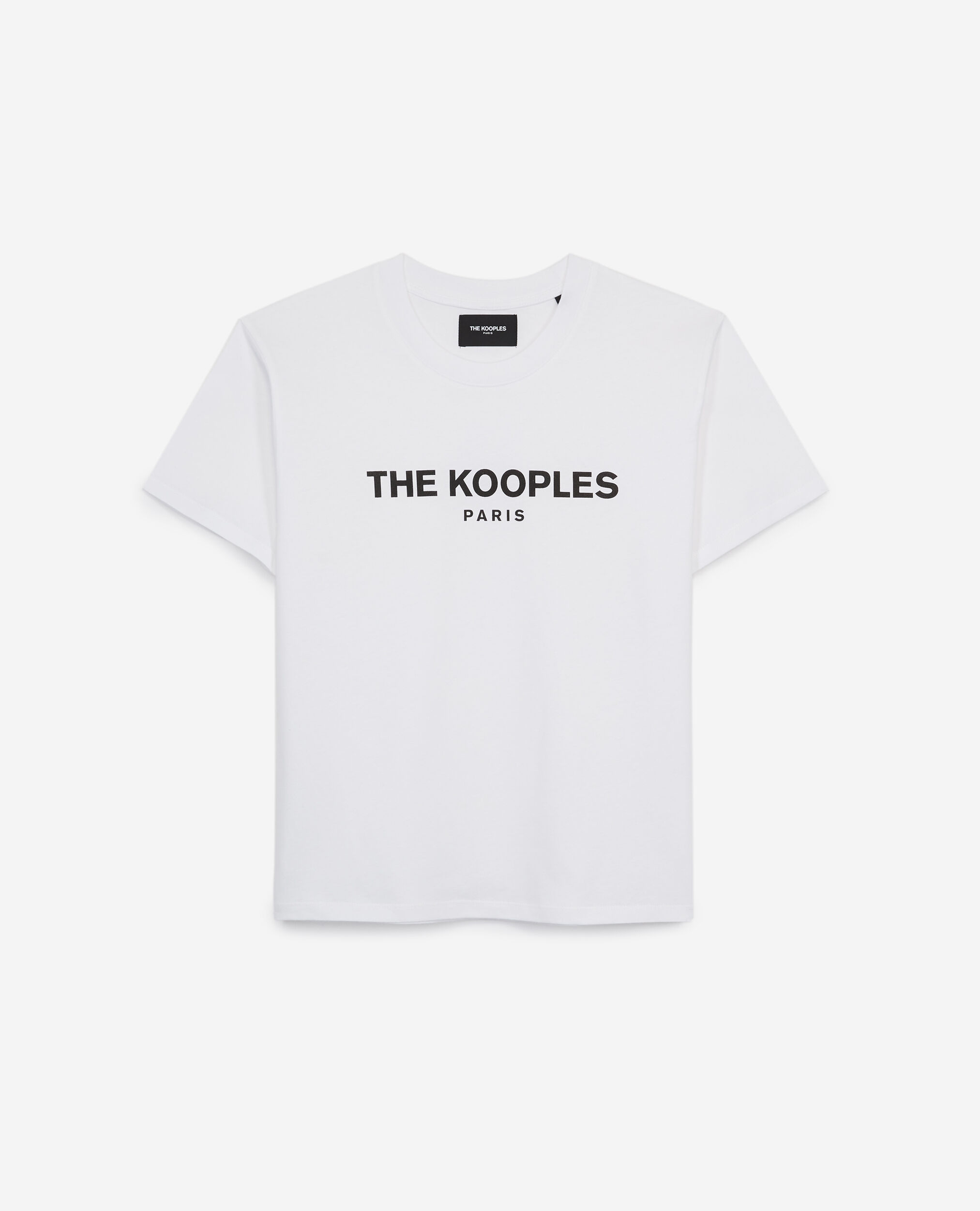 White cotton T-shirt with The Kooples logo, WHITE, hi-res image number null