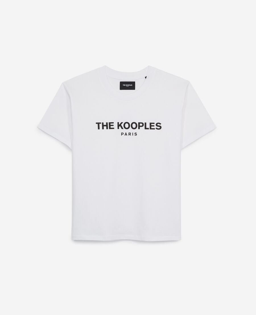 t-shirt blanc coton à logo the kooples