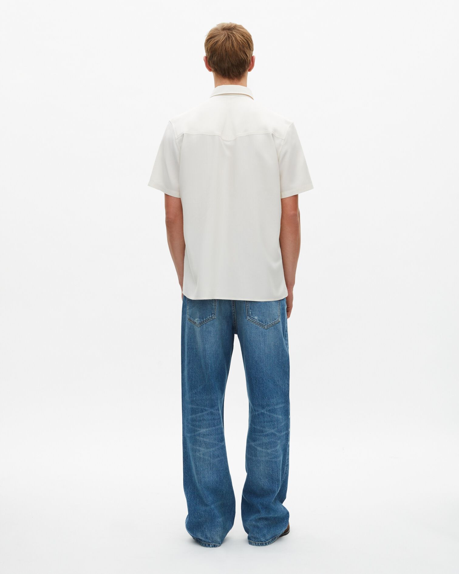 Chemise manches courtes blanche, ECRU, hi-res image number null