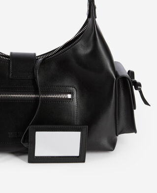The Kooples FEMME BLACK sac amelia avec cha&icirc;ne en cuir lisse noir