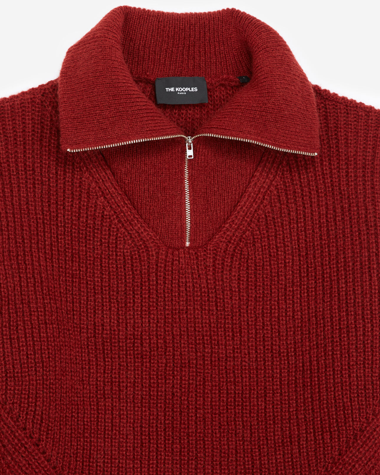 The Kooples DAMEN BORDEAUX roter pullover mit reißverschluss-kragen