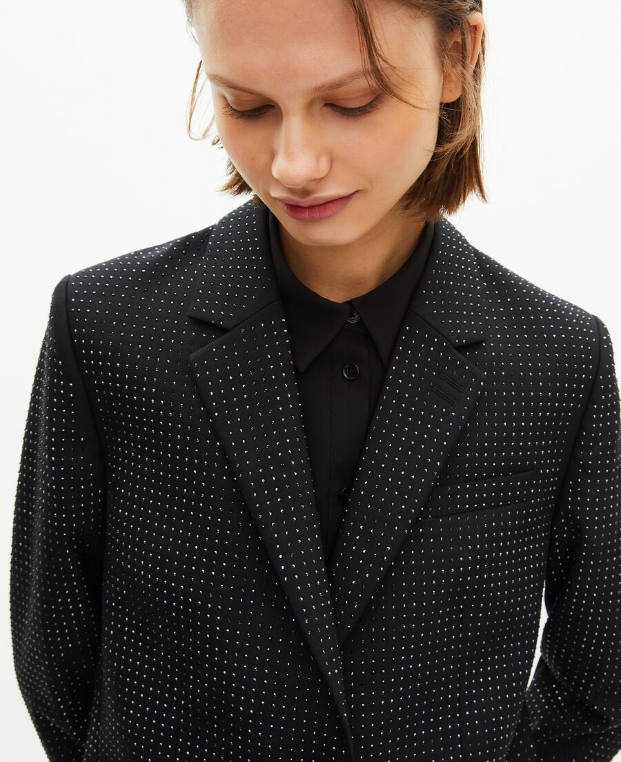 The Kooples WOMEN BLACK black rhinestone jacket