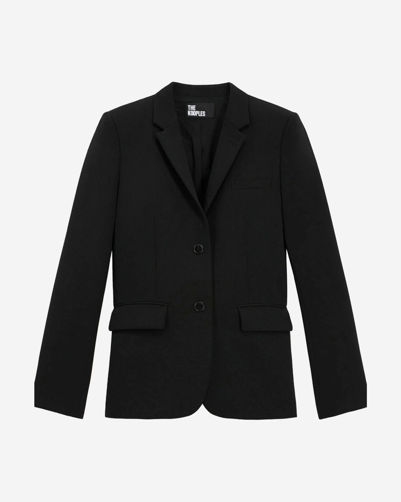 The Kooples FEMME BLACK veste tailleur en crêpe noire coupe structurée