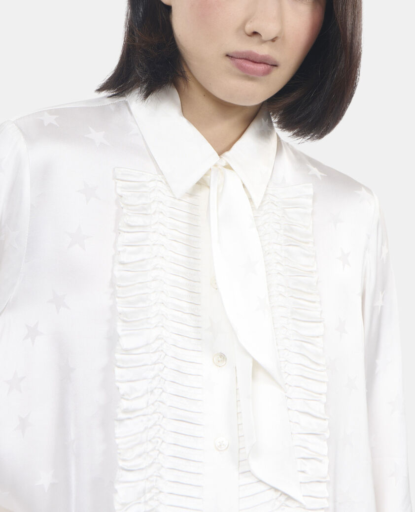 The Kooples MUJER ECRU camisa jacquard blanco crudo