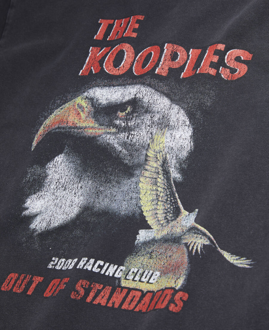 camiseta negra serigrafía eagle para mujer